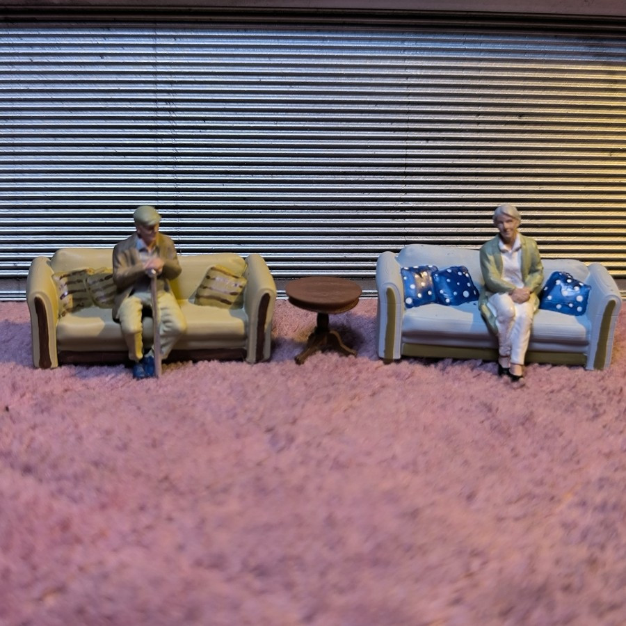 โซฟา 2 ที ่ นั ่ ง 1/64 Scale - อุปกรณ ์ เสริม Diorama Miniature