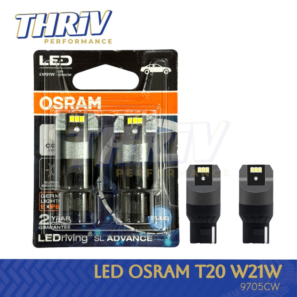 LED Osram T20 7440 W21W 9705CW 6000K ไฟรถยนต์สีขาวนวล