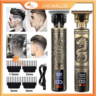 Alat Cukur Jenggot/Mesin Cukur Rambut Listrik/USB Rechargeable Razor/naga T9 Vintage Alat Cukur Led