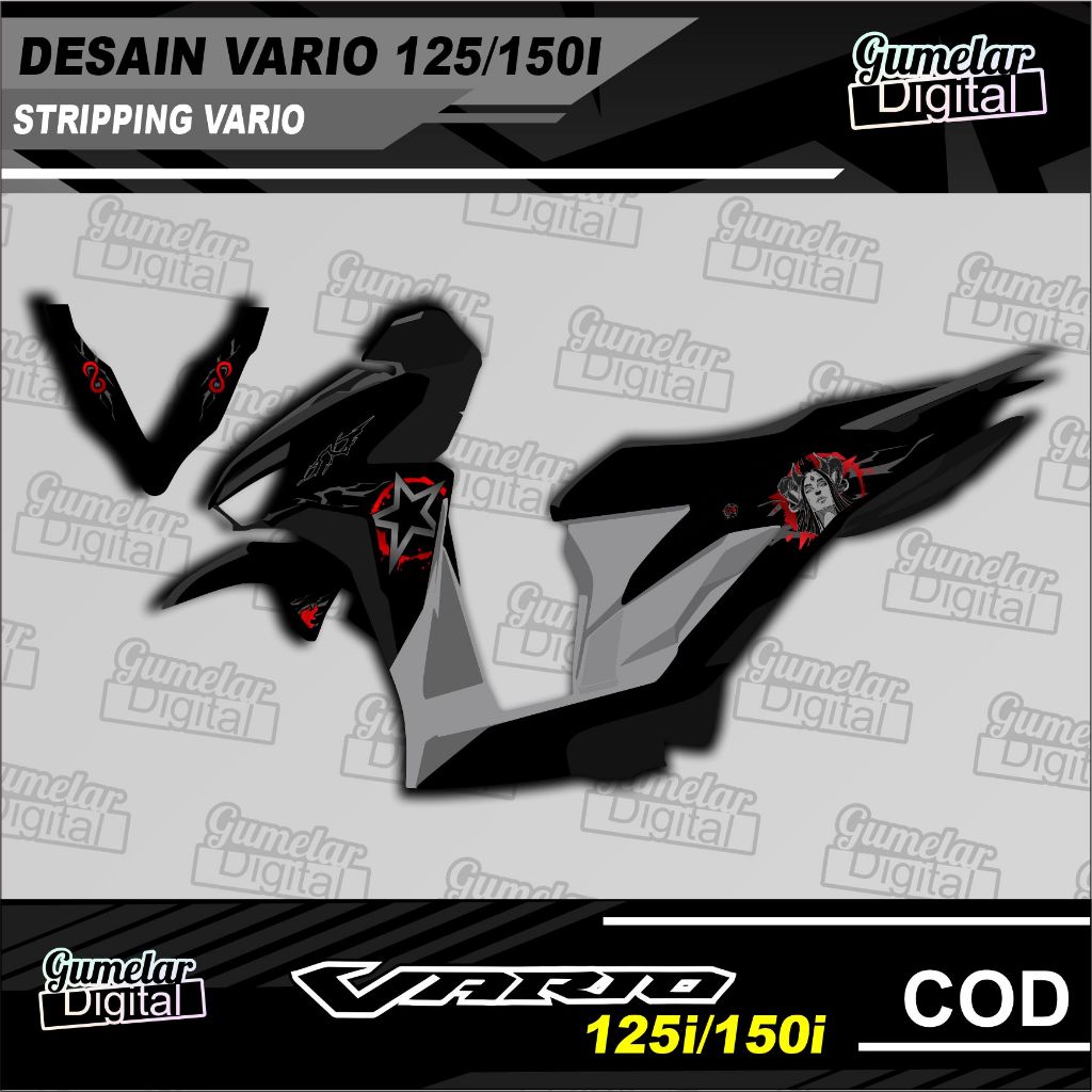 SIMPLE STRIPING สําหรับ HONDA VARIO 125I 150I LADY SANTANIC V2 ALREADY CUT, JUST STICK IT
