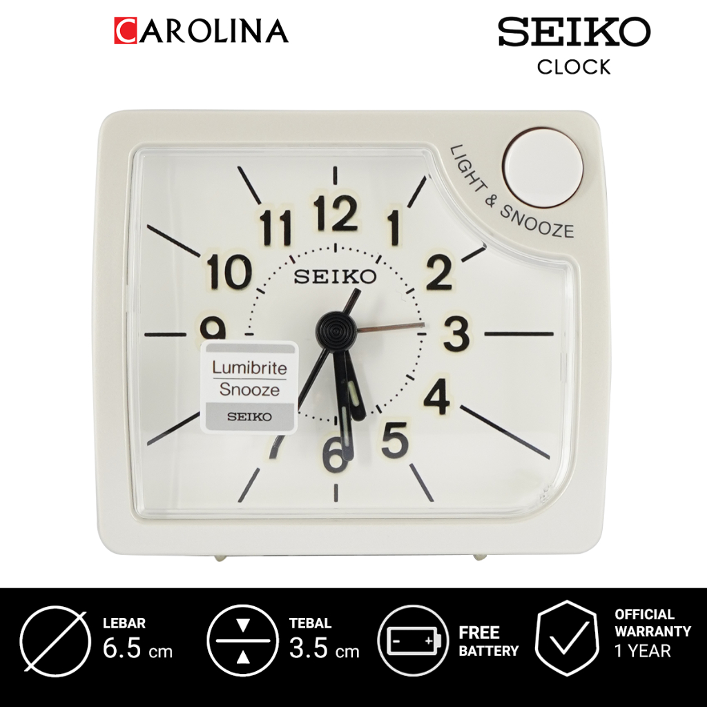 นาฬิกาปลุก QHE120W SEIKO QHE120W หน้าปัดสีขาว 65 ซม.