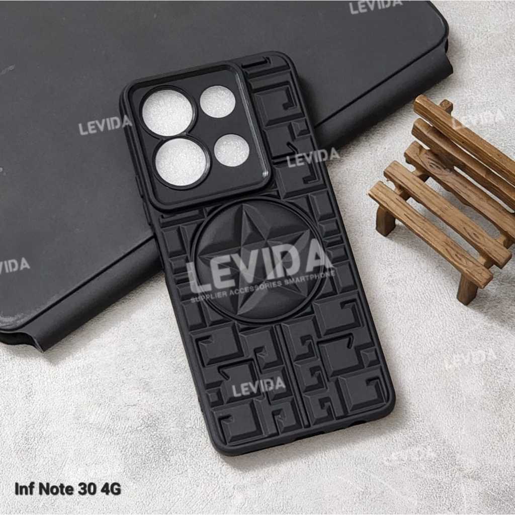 Infinix Note 30 Case 3D Star Case Jacket 3D Macaron Black Infinix Note 30