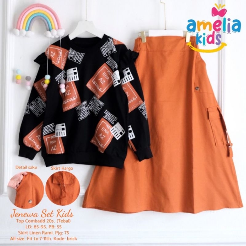 Jenewa/ Unico/ Sepora/ Minime/ Lovana /Anika/ Poca set kids ORI Amelia kids/ ชุดสําหรับเด็กอายุ 8-11