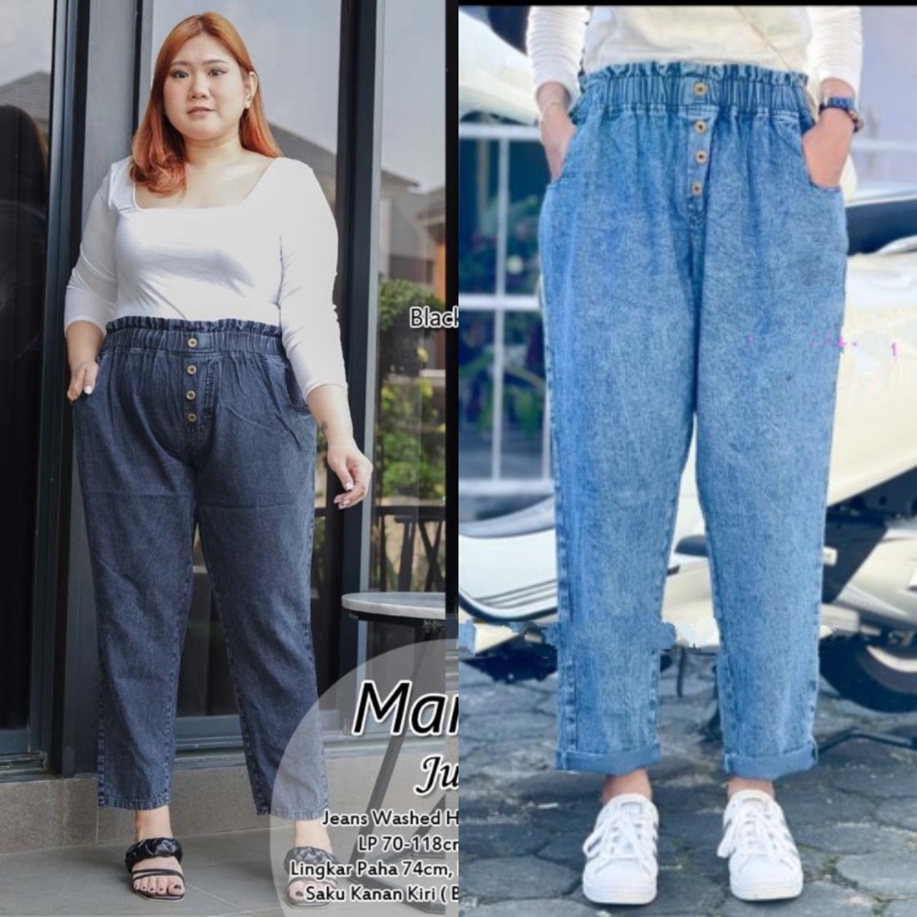 LOTUS 5 JUMBO BAGGY PANTS (SNOW JEANS) BY MARIZA / SANDRA SP BOYFRIEND JUMBO JEANS