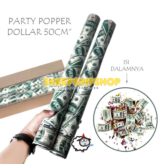 PARTY POPPER DOLLAR 50 ซม. (JAVA ISLAND เท่านั้น) เงินวันเกิดงานแต่งงาน Confetti