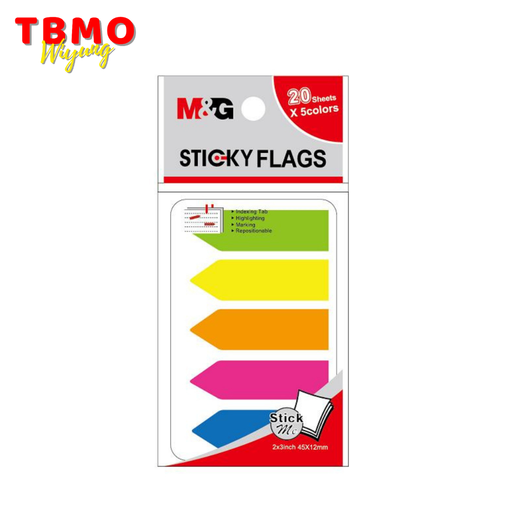 TBMO M&G 2x3 PET Sticky Flags Index 20 แผ่น 45x12mm YS-99