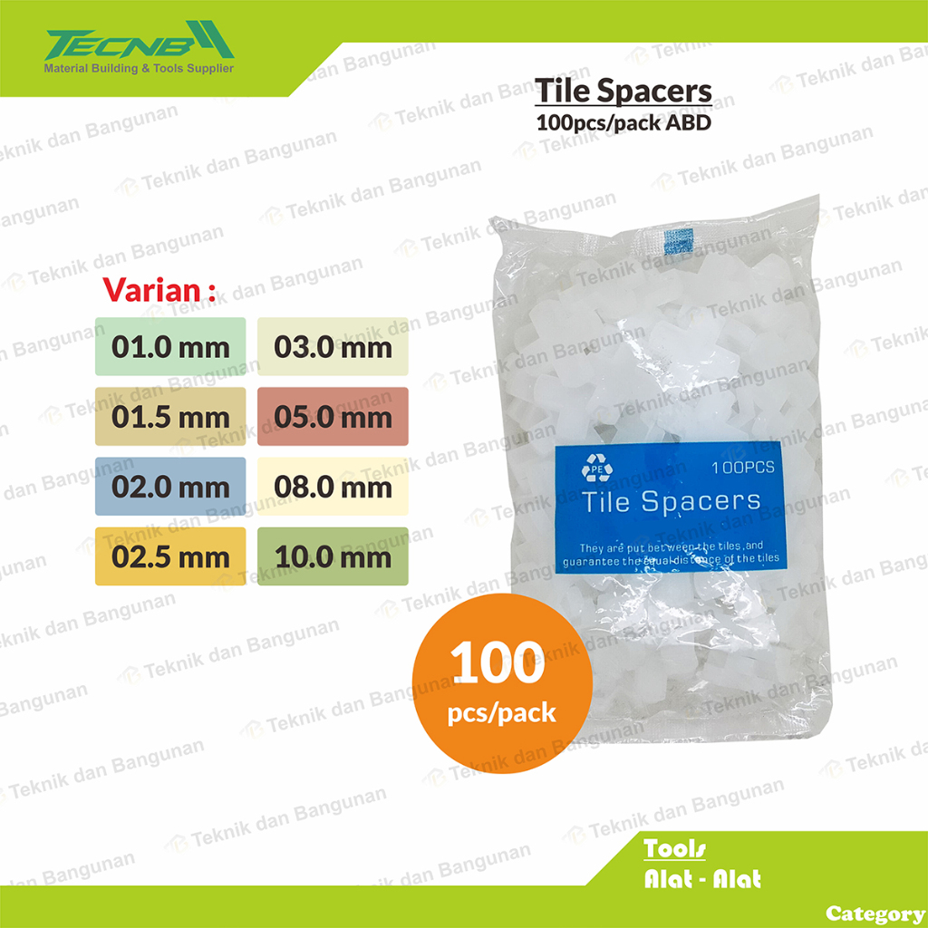 Tile Spacer เครื่องมือควบคุมยาแนวพื้นเซรามิก 1 - 10 มม. ABD