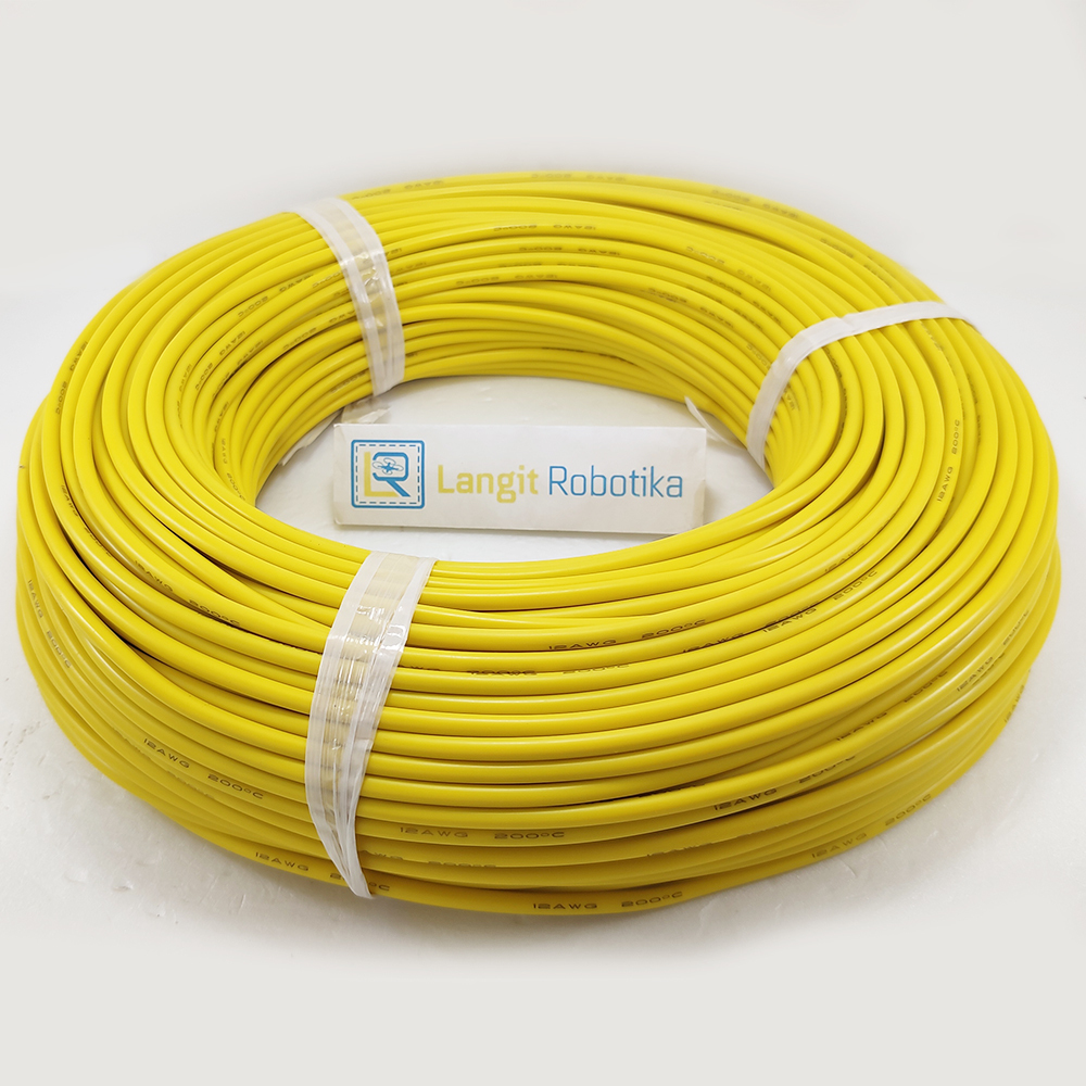 AWG 12 สายซิลิโคน AWG12 สายซิลิโคนสีเหลืองสีเหลือง RC เครื่องบิน