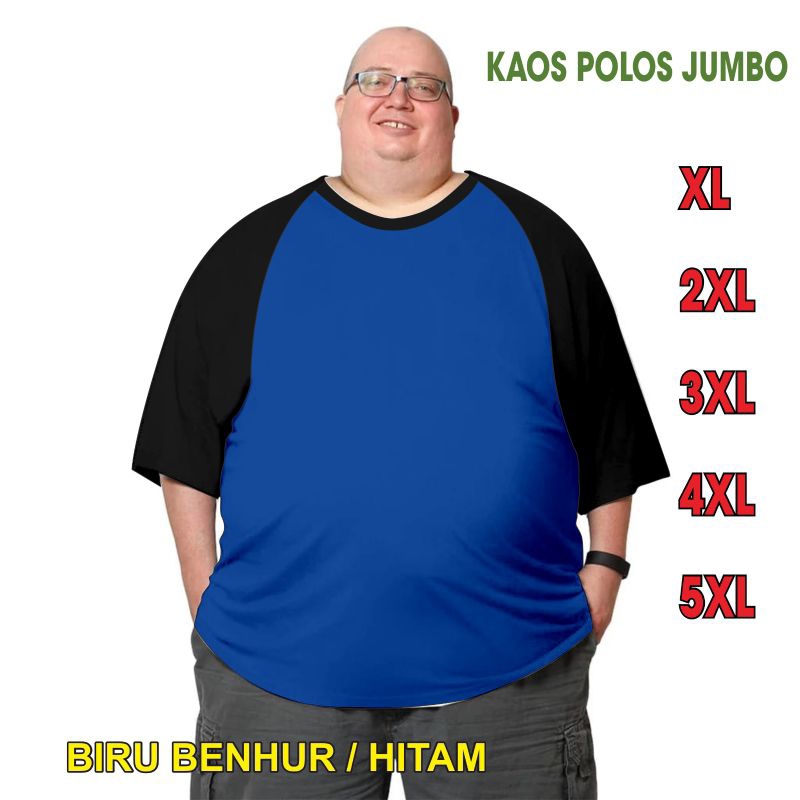 เสื้อยืด JUMBO สําหรับผู้ชาย/ผู้หญิง 3/4 (UNISEX) XXL 2Xl 3XL4XL 5XL