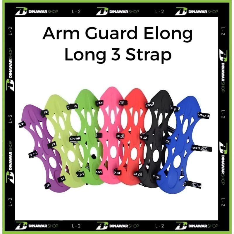 Arm Guard Rubber 3 Strap Elong / Archery Arm Protector