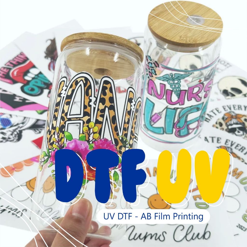 Dtf UV สติกเกอร์การพิมพ์ DTF UV พิมพ์สติ๊กเกอร์แห้งสําหรับ A4 A3 สติกเกอร์ตัดและเมตร