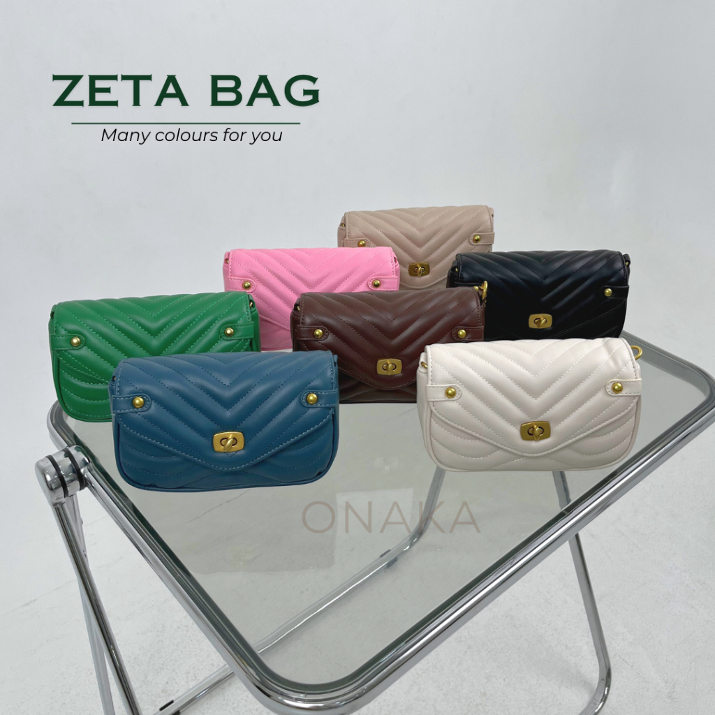 Onaka ZETA BAG  2 in 1 ฟรีกระเป๋านําเข้าผู้หญิง CHAIN HAND BAG SELEMPANG
