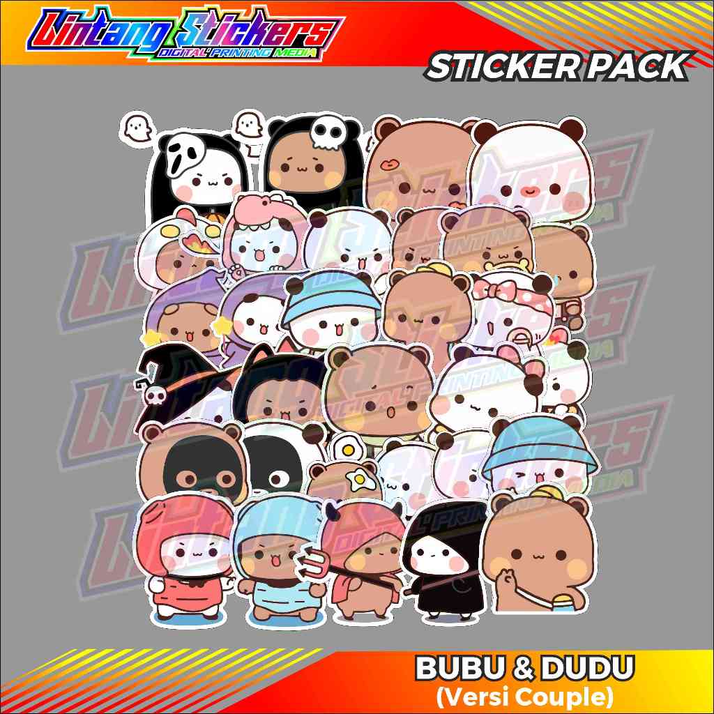 BUBU AND DUDU COUPLE STICKER PACK / สติ๊กเกอร์หมวกกันน็อค / สติ๊กเกอร์ TUMBLER / สติ๊กเกอร์มอเตอร์ไซ