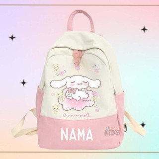 (FREE NAMA) TAS BACKPACK RANSEL ANAK SEKOLAH TK SD MOTIF "CINNAMOROL"