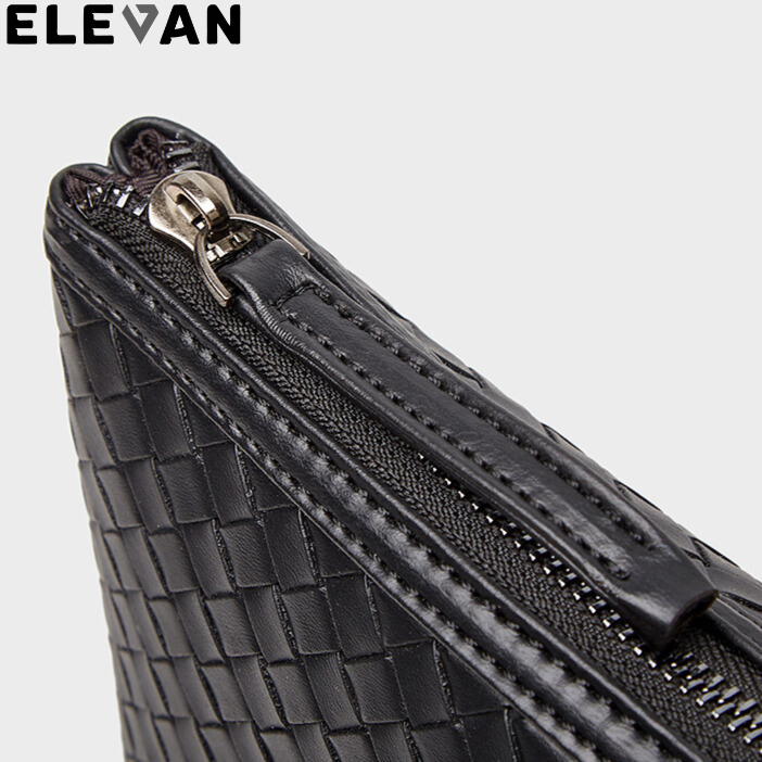 สินค้าใหม่ Elevan กระเป๋าถือผู้ชาย Ipad Clutch Wallet หนังทอ Tc 8