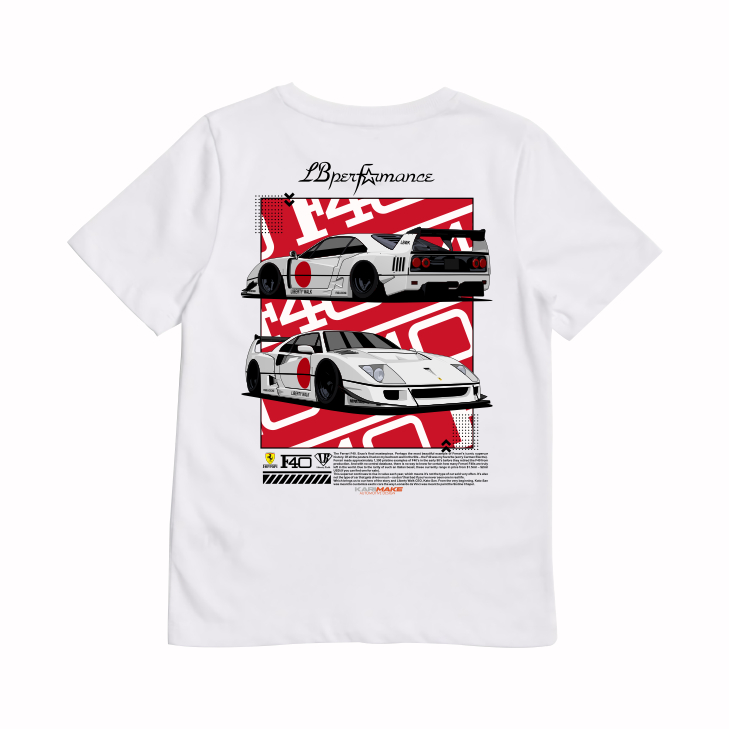 KRMK เสื้อยืด Distro สําหรับเด็ก Unisex พร้อม FERRARI F40 LBWK LIBERTY WALK V3 Image