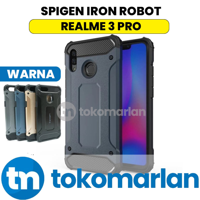 Softcase HARDCASE Spigen เคส Iron Realme 3 Pro โมเดลหุ่นยนต์