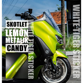 SKOTLET STIKER MOTOR HIJAU LEMON METALIK CANDY SKOTLET LEMON METALIK CANDY SCOTLITE YELLOW LEMON
