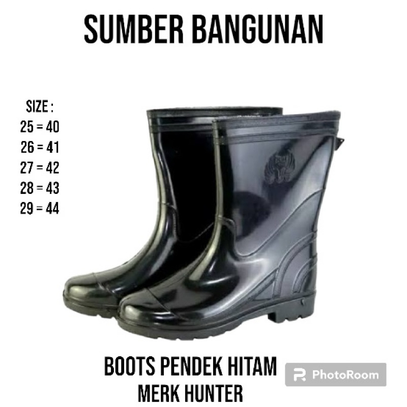 BOOTS / SAFETY BOOTS / HUNTER BRAND BOOTS / BLACK SHORT BOOTS