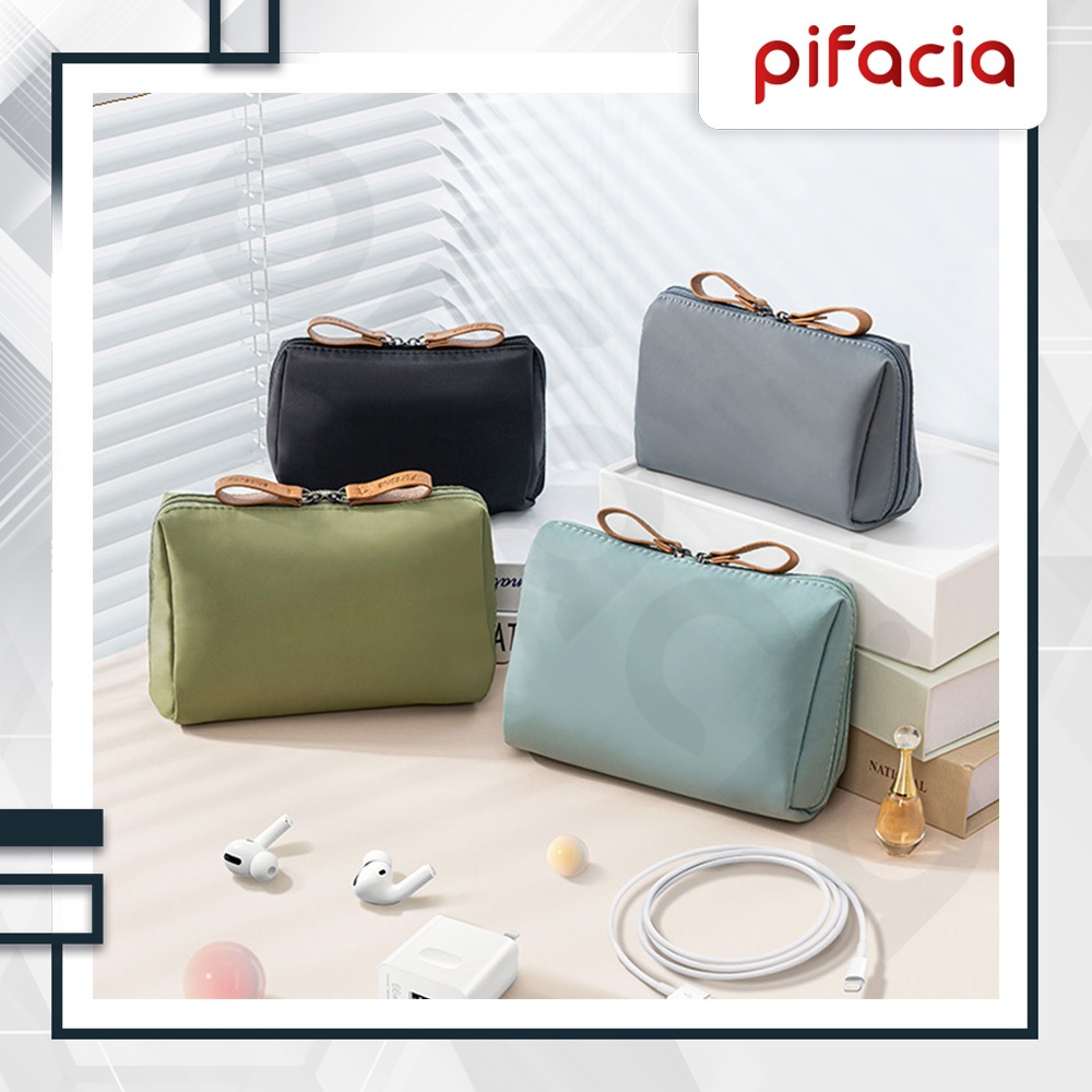PIFACIA Travel Cosmetic Bag Pouch ลิปสติก Powder Skincare Travel Pouch Organizer with Dividers