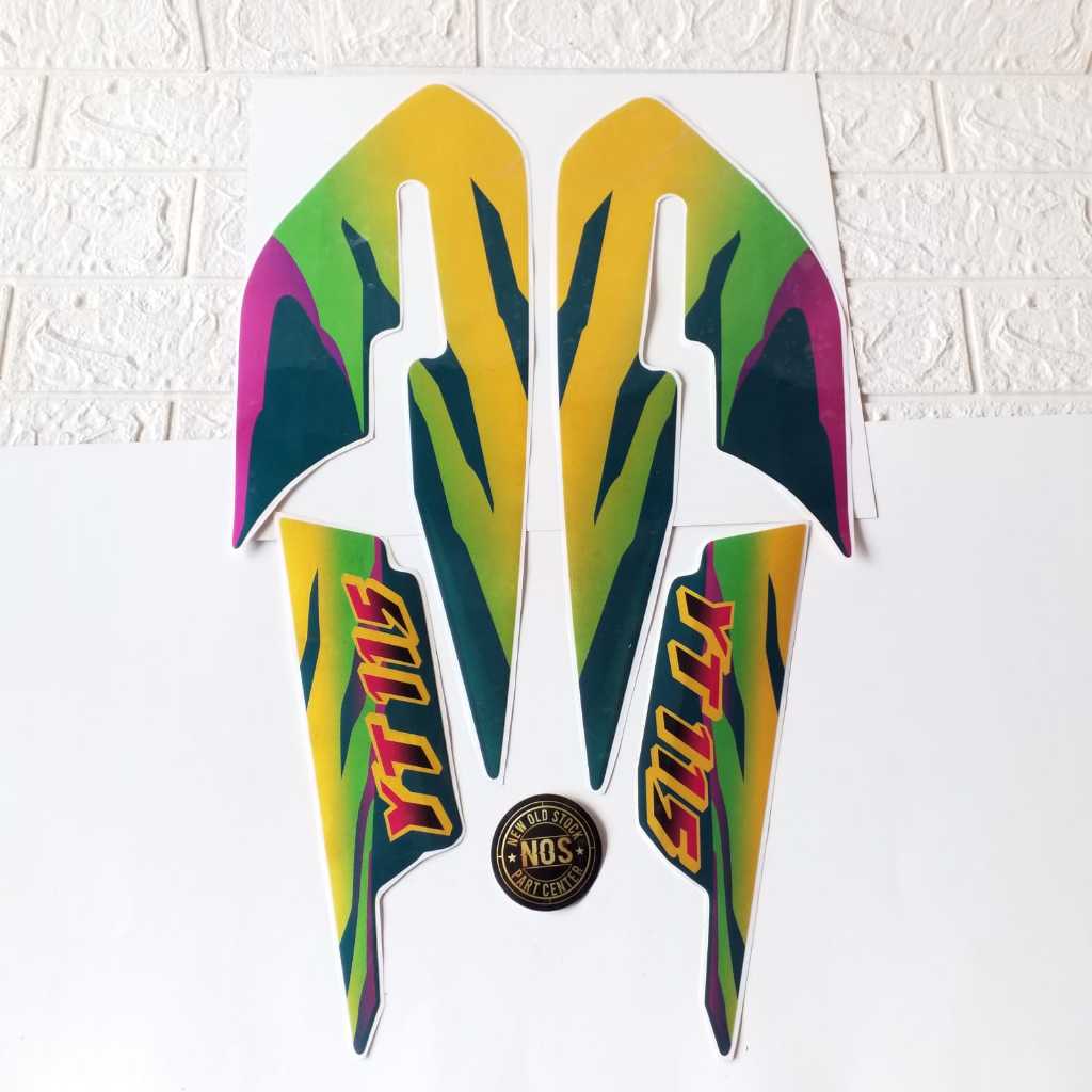 HIJAU STRIPING STICKER สติ๊กเกอร์ DECAL LIST BODY MOTOR YT115 YT 115 GREEN PREMIUM QUALITY METALLIC