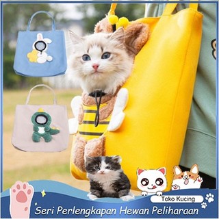 Pet out tas tangan tas kucing tas anjing kecil hewan kartun anjing dapat mengungkapkan kepala kanvas tas bahu lucu lucu menyenangkan salib miring