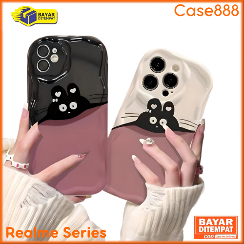 กรณีReame 2 2 Pro 5 5i C3 C35 C51 C53 C55 Narzo 50A PrimeปลอกWaveตัวละครสัตว์แมว 2 สีป้องกันกล้อง