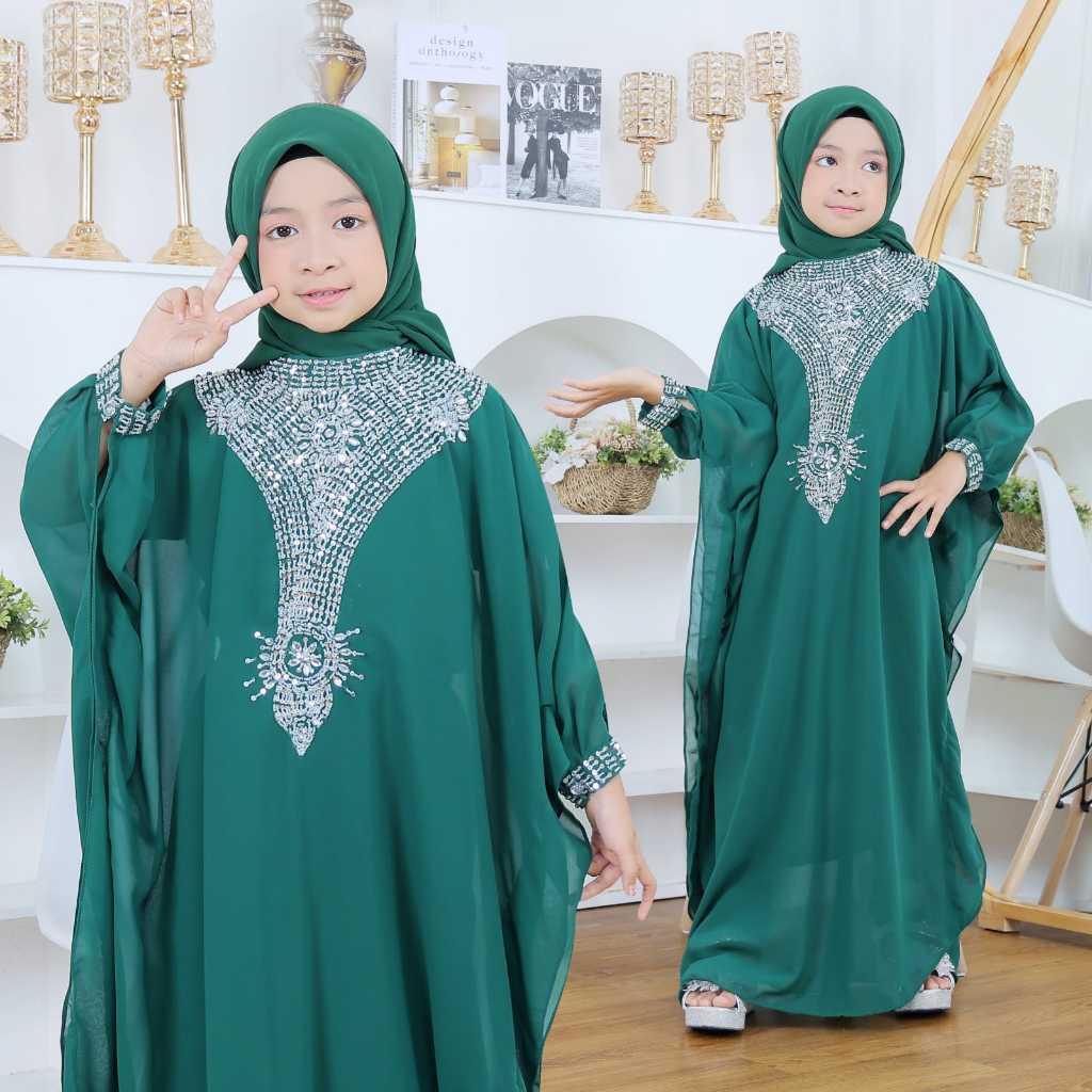HOPYLOVY - Kaftan เด็กผู้หญิงล่าสุดพร้อม Citra / Citra Kid Sequin Combine