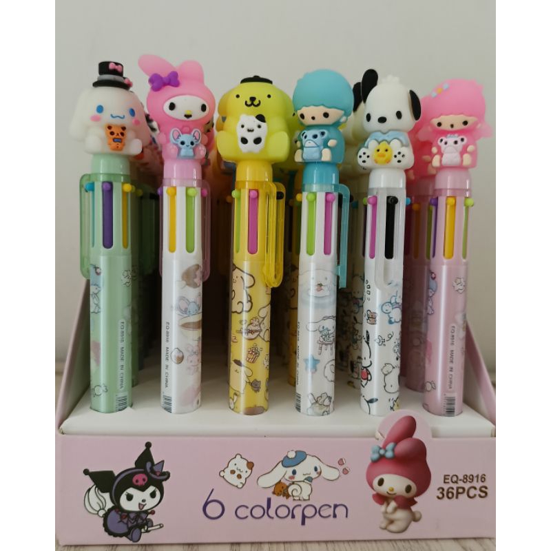 ปากกาสี Sanrio 6 สี / ปากกา Melody / Little twin star KiKi Lala / Pompompurin 6 ปากกาสี