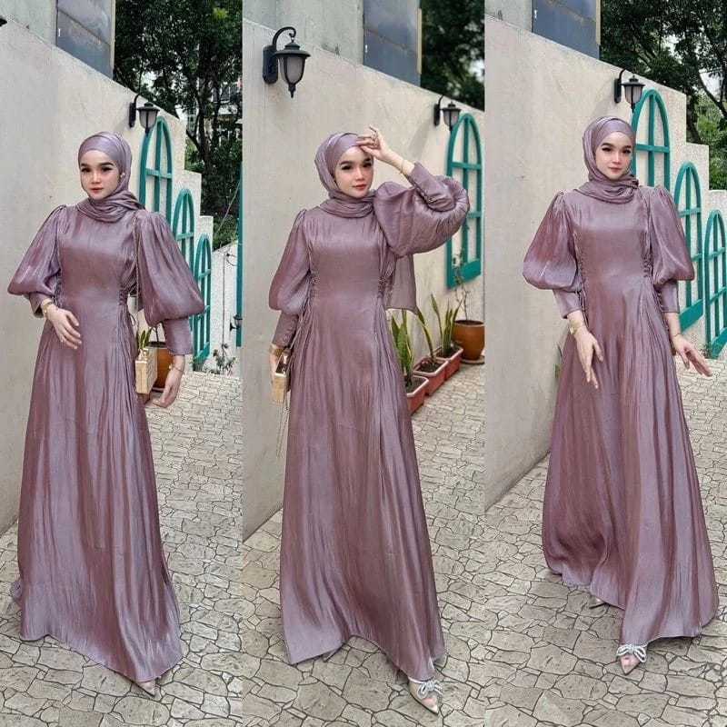 ชุดอี๊ด!! Humida DRESS GAMIS MUSLIM SHIMMER SILK PREMIUM ล่าสุด GAMIS DRESS MUSLIMAH MAXI DRESS ผู้ห