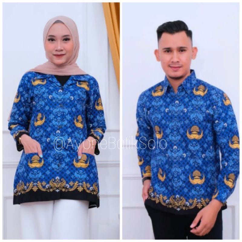 KEMEJA NEWEST KORPRI SHIRT WITH FURNISHING AND WITH BLACK COLLAR LINEN - รูปที่ 2