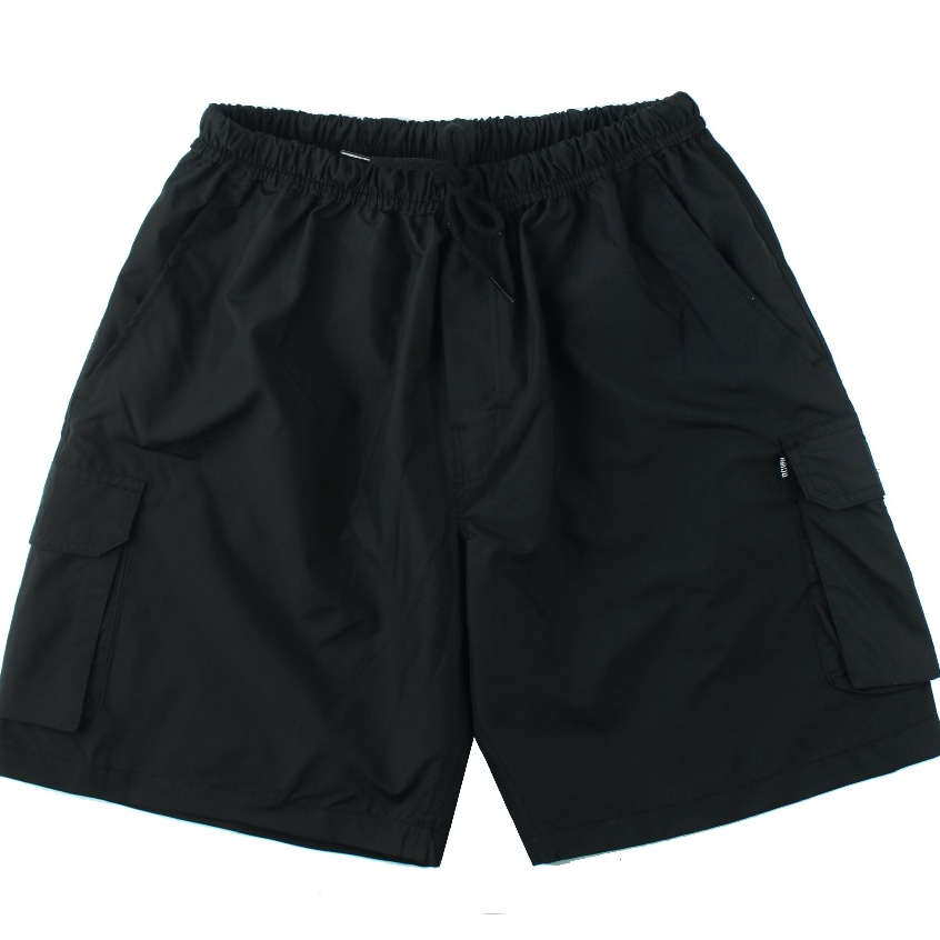 Rown Division Stockroom Short Pants - Rowndvsn กางเกงขาสั้นคาร์โก้ร่มชูชีพ Sane Black