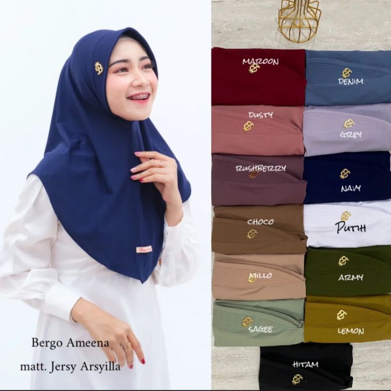 Bergo Hamidah Instant Hijab Size M Iron Label Acrylic Sports Hijab