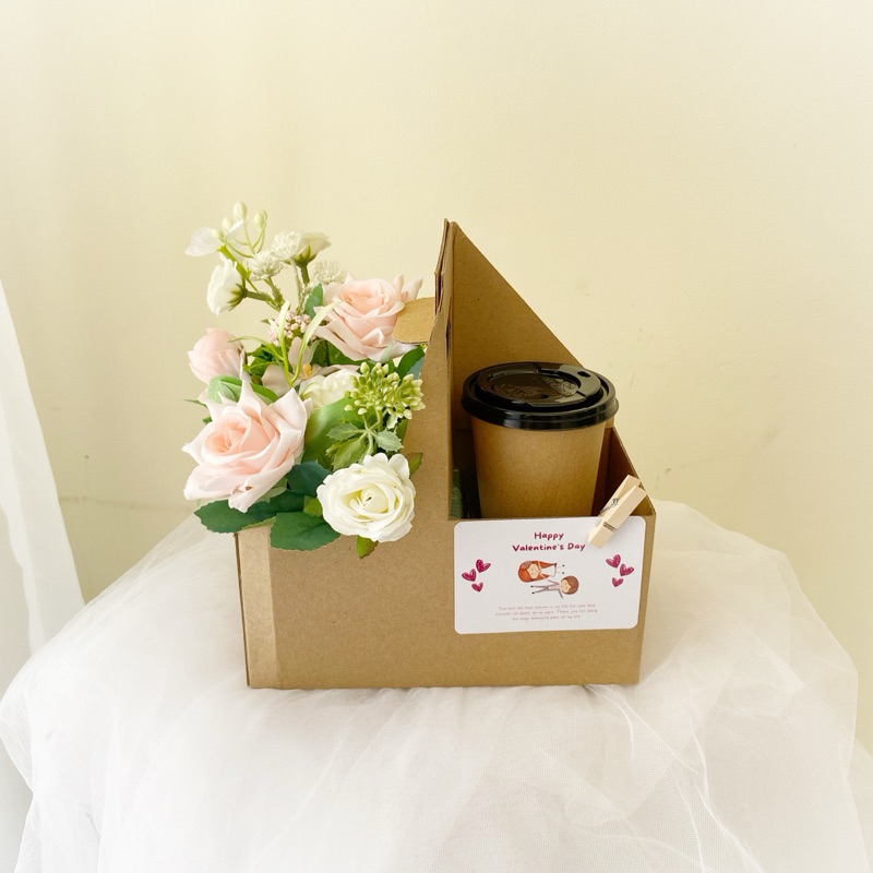 ECHIIGLO - Coffee Bloom - ดอกไม้ประดิษฐ์ - ที่วางกาแฟสําหรับวันเกิด งานแต่งงาน ครบรอบ ของขวัญวันวาเล