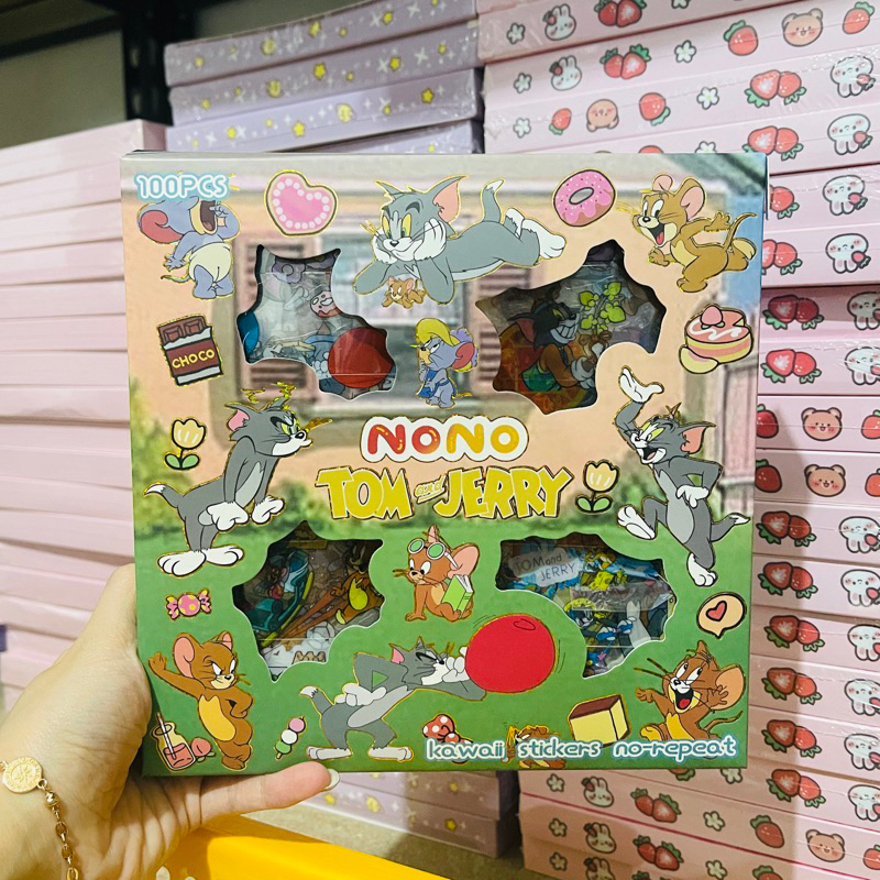 [PIKA] Nono TOM AND JERRY Sticker บรรจุ 100 แผ่น | สติ๊กเกอร์ไวรัส | สติ๊กเกอร์กันน้ํา | สติ๊กเกอร์โมโม่ | สติ๊กเกอร์เด็ก