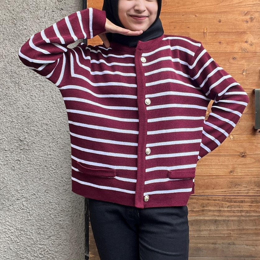 BELINDA STRIPES KNIT CARDIGAN