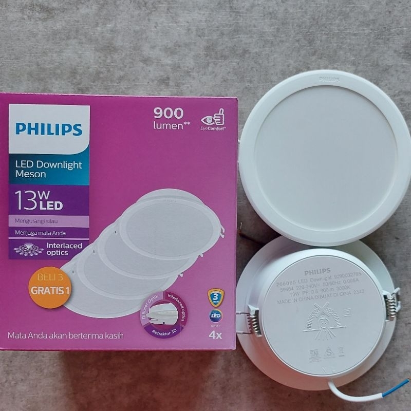 Cahaya PUTIH Philips Downlight Meson LED Lamp Pack Of 4 Cool Day White Light - สีเหลือง Warm White 13w วัตต ์ 5 นิ ้ ว