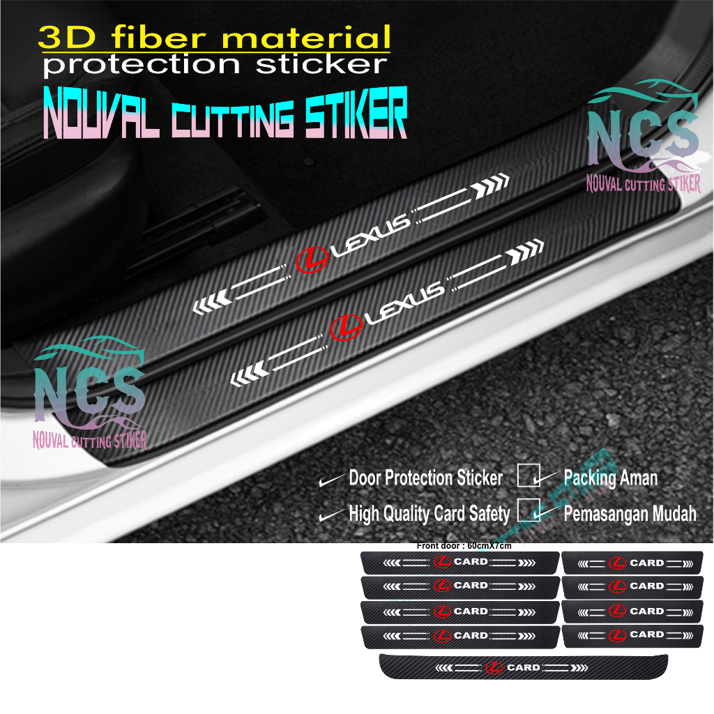 Lexus Carbon 3D Car Door Step Safety Sticker Lexus Car