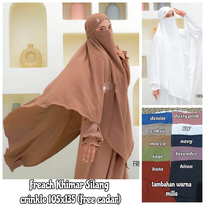 French KHIMAR Cross Veil JUMBO CRINKLE AIRFLOW /BERGO JUMBO Cross Veil