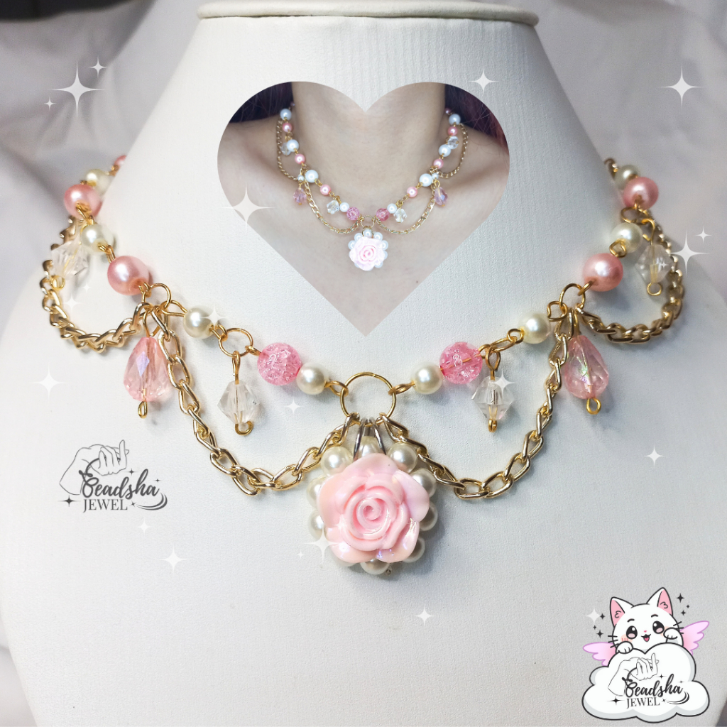 [STAIN Rust] Corriine& 39;s Necklace - Beadha Jewel / Bead Necklace/ Aesthetic Bead Necklace/Coquett