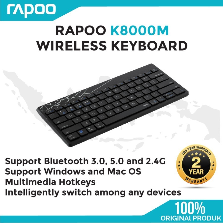 Rapoo K8000M คีย์บอร์ดไร้สายหลายโหมด