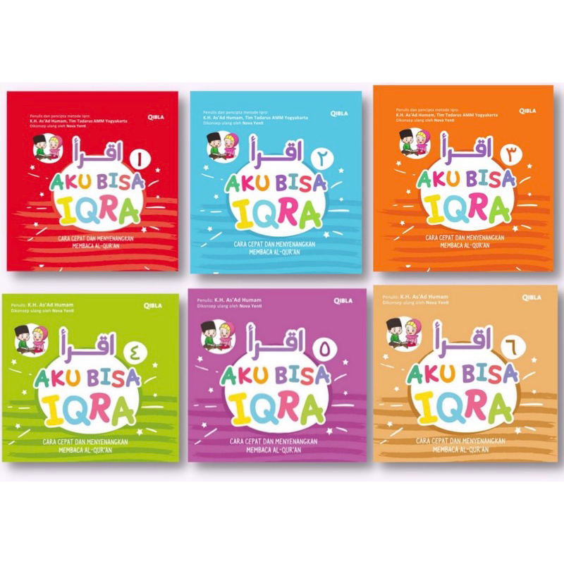 Gramedia Qibla: Boardbook I Can Iqra 1 2 3 4 5 6 วิธีที่รวดเร็วและสนุกที่จะเรียนรู้การอ่าน Koran - K