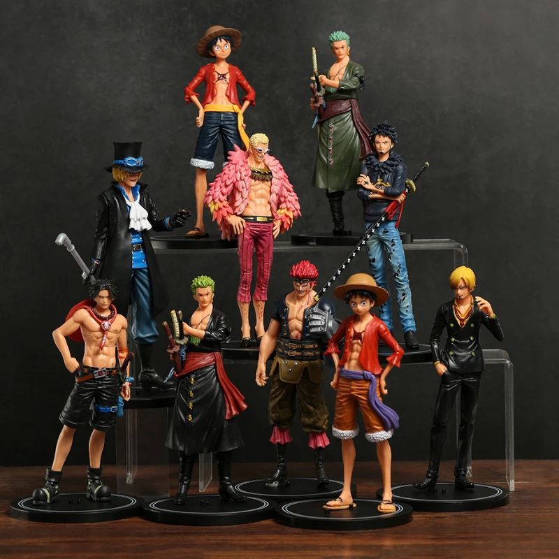 One Piece Figure Set 6 Sabo Law Kid Doflamingo Sanji Nami Luffy Kuma