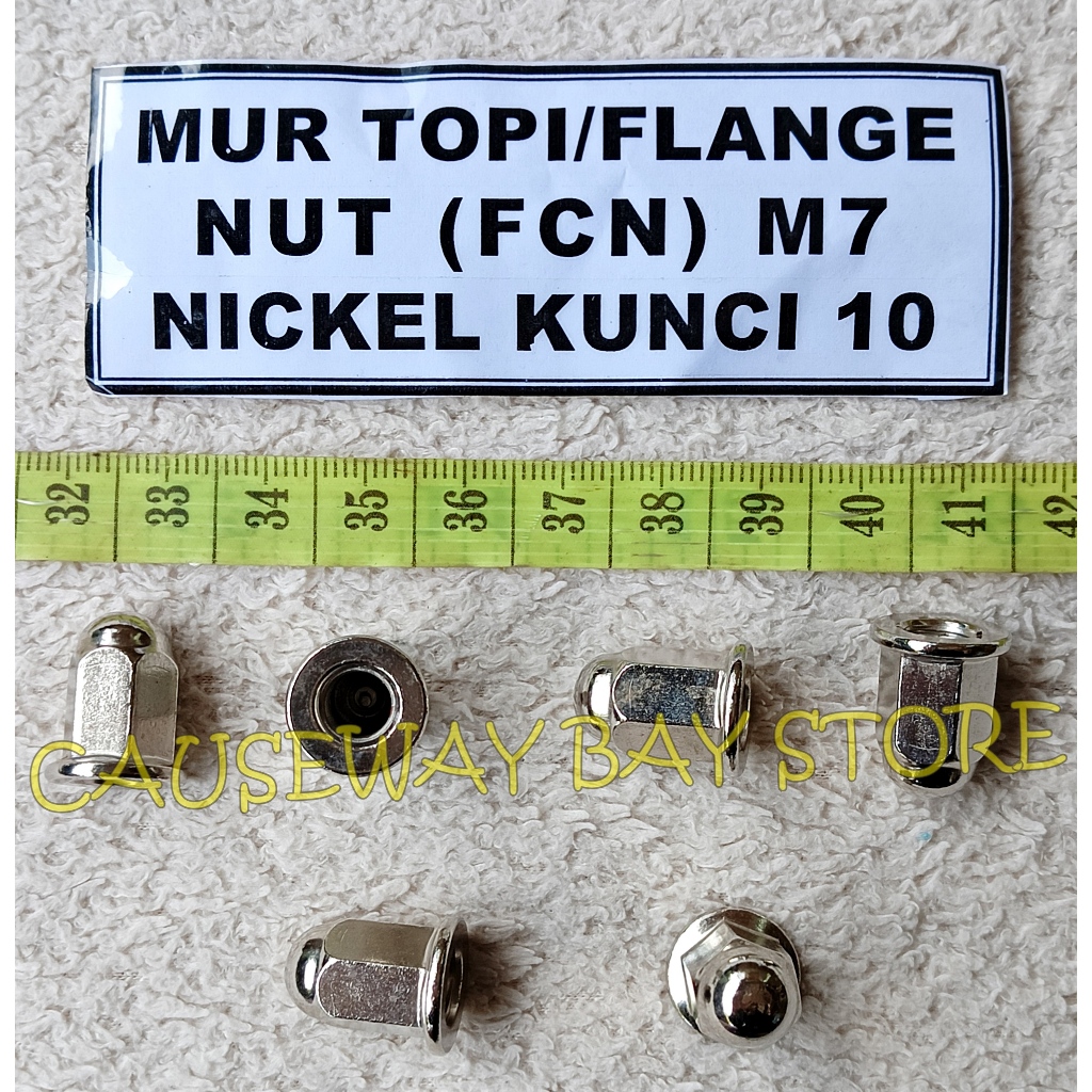 แคปนัท / FLANGE NUT (FCN) M7 NICKEL KEY 10