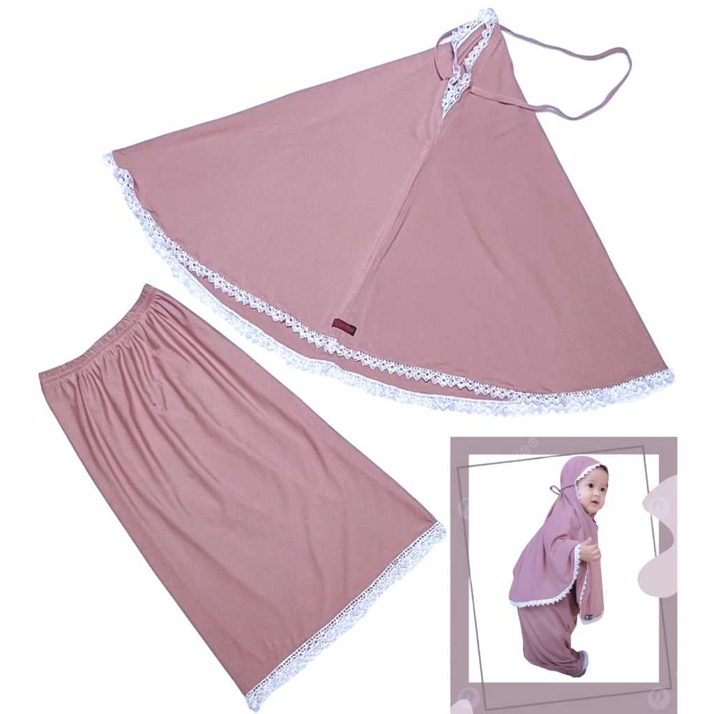 Maula Kidswear แฟชั่นมุสลิมสาวเสื้อผ้า Mukena ซิปอุปกรณ์สวดมนต์เด็ก Navy