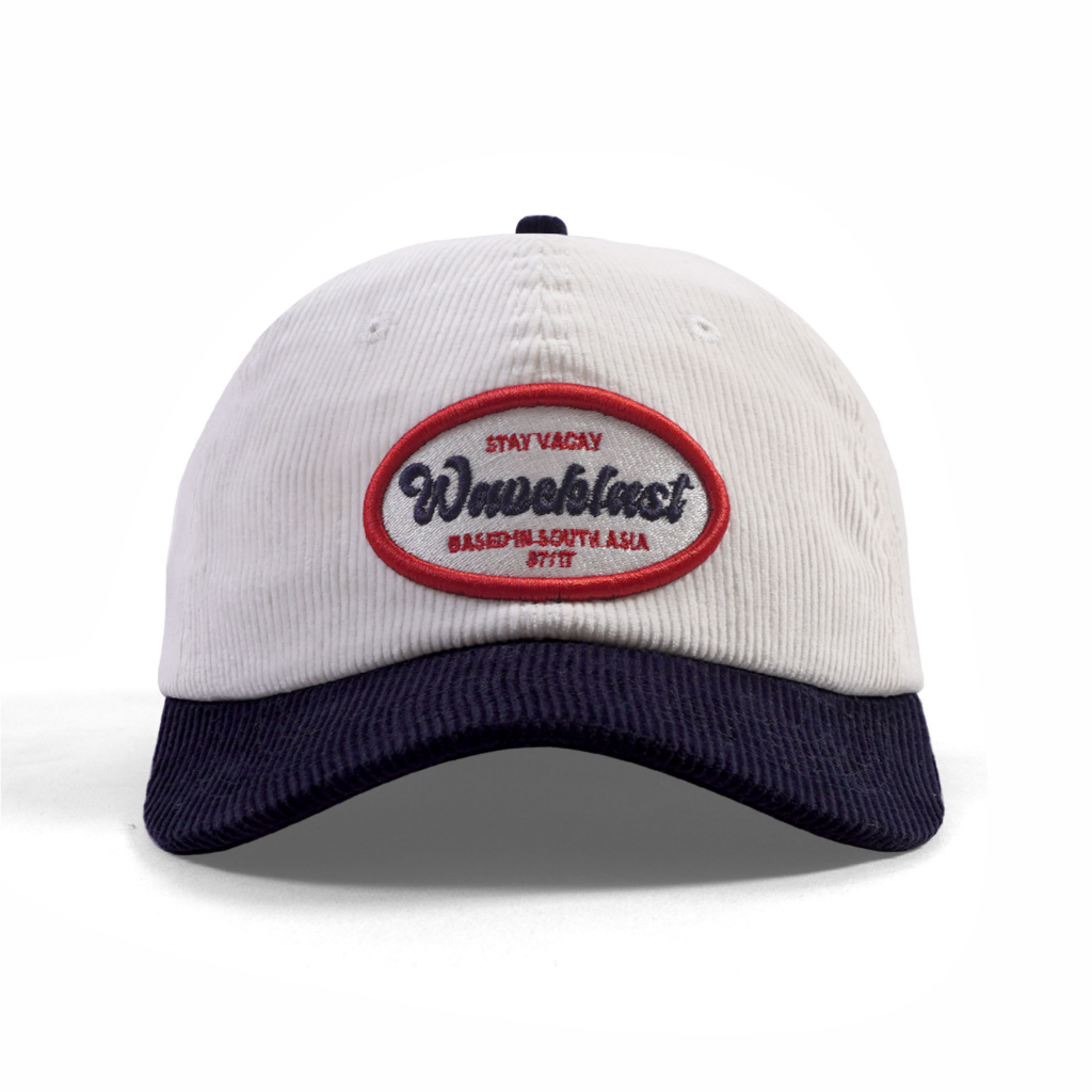 หมวกเบสบอล Waveblast - Based Corduroy Broken White Navy