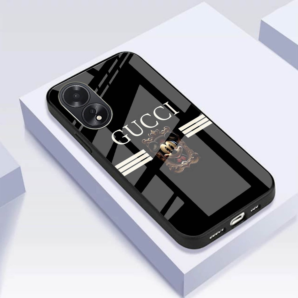 HP Oppo A38 A18 Glass Softcase - Oppo A38 A18 Phone Case - Oppo A38 A18 Glossy Glass Softcase - Oppo