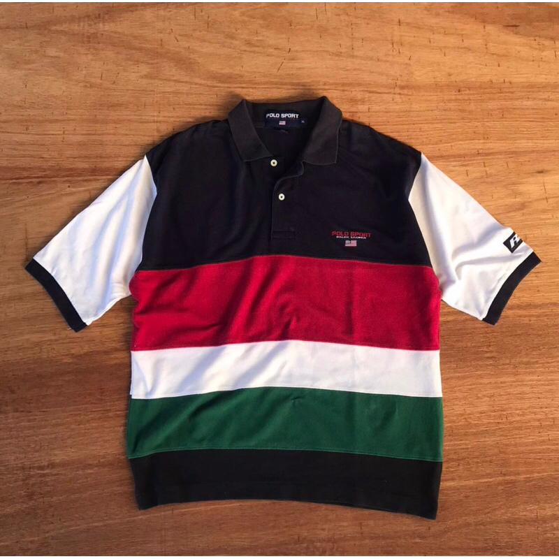 เสื้อเชิ้ต Vintage Polo Ralph Lauren Colorblock/ Thrift มือสอง