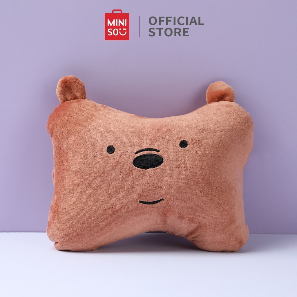 Miniso Official We Bare Bears หมอนผลไม้ หมอนรองคอรถยนต์ หมอนกระดูก ตัวละครน่ารัก หมอนรองศีรษะ
