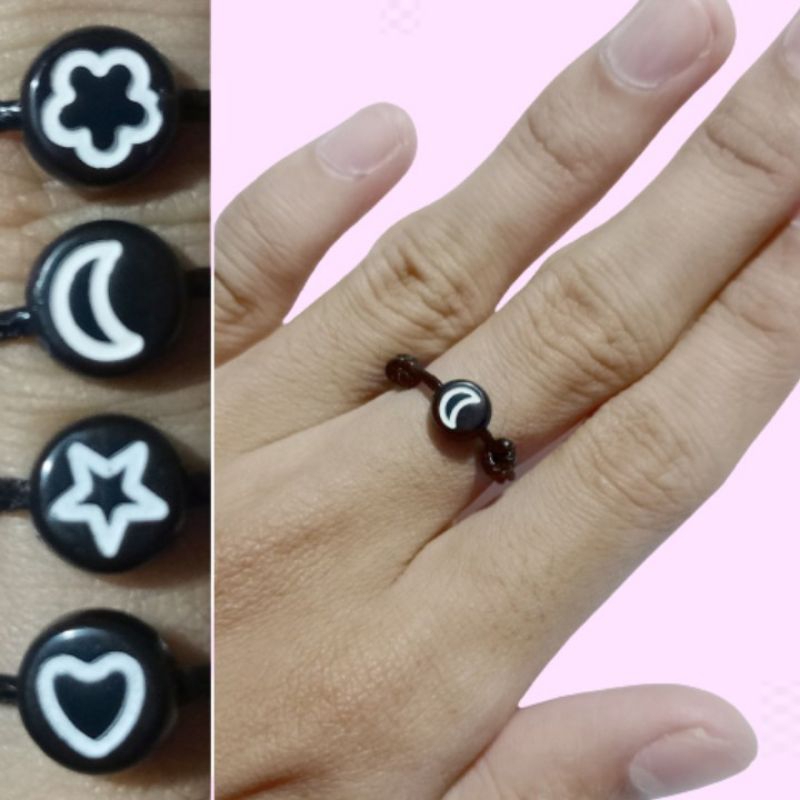 BLACK ROUND HOLE GALAXY RASI RING (BEPINK OFFICIAL)